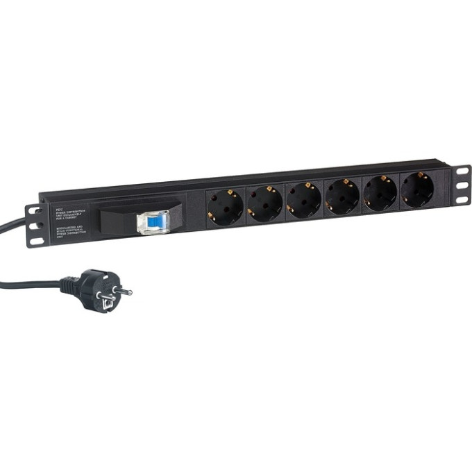 Блок розеток EXEGATE SERVERPRO PDU-19H610 AL-6S-EU2,5CU-1P EX280835RUS