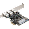 Контроллер EXEGATE EXE-367 (PCI-E 2,0, 3xUSB3,0 ext. + 1xUSB 3,0 int., разъем доп. Питания) EX283720RUS